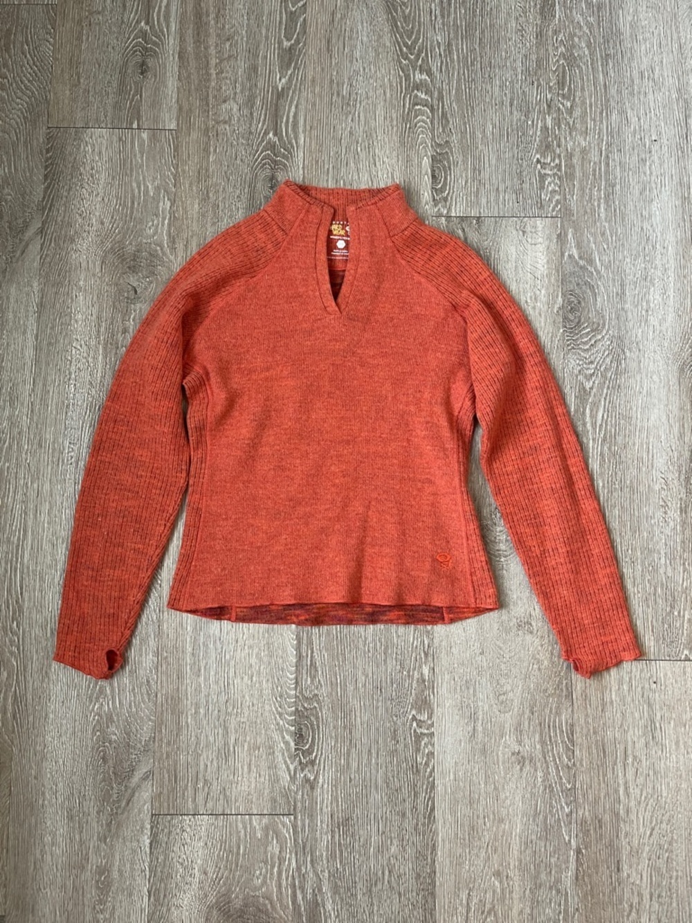 Mountain Hardwear Women’s Sweater Wool Blend Size xs orange outdoorsy hiking